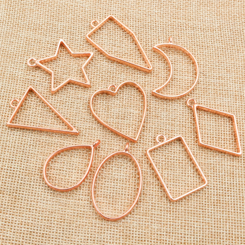 Metal Photo Panel - 10pcs Geometric Figure Charm Photo Frame