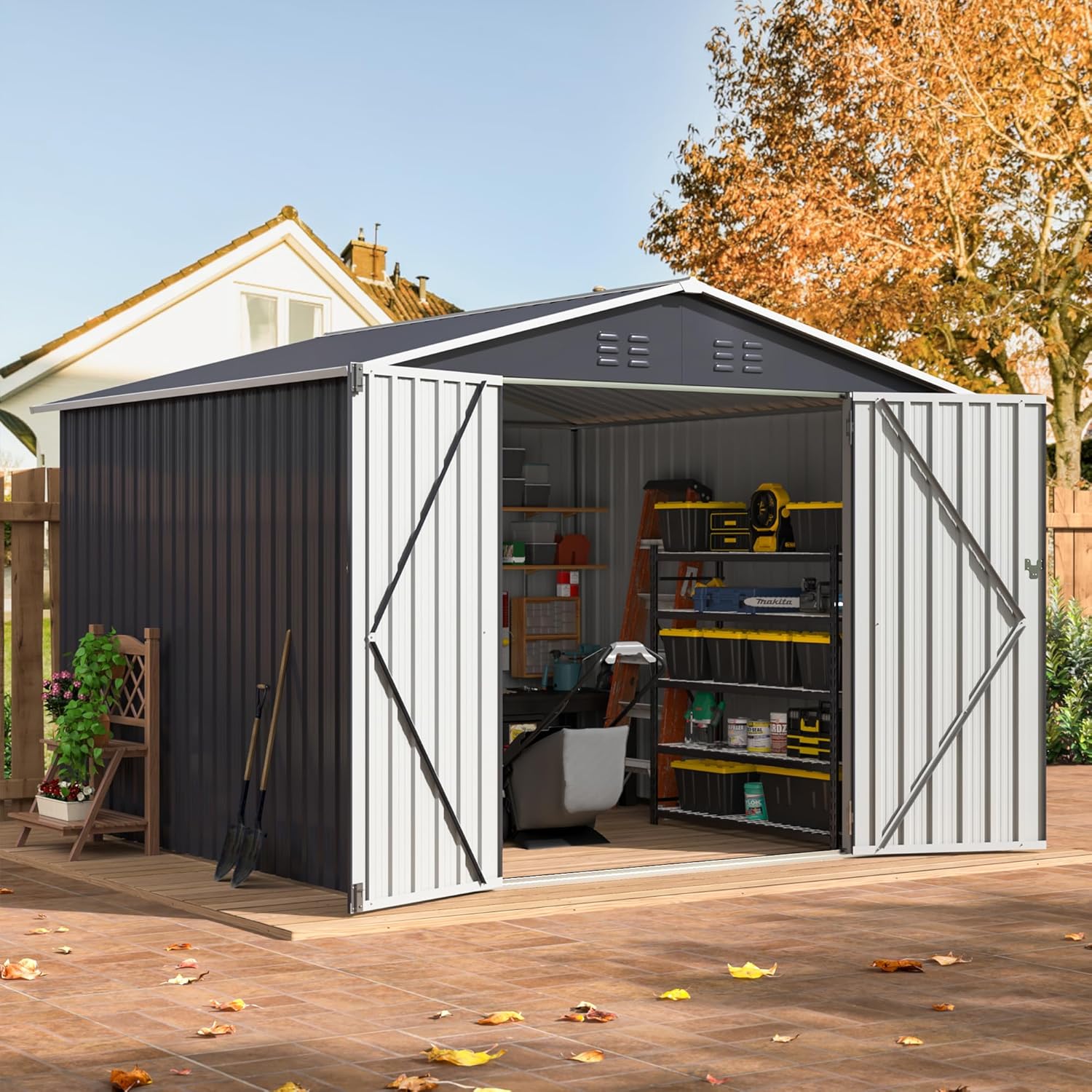 Metal Photo Panel - 8x8 FT Outdoor Storage Shed, Utility