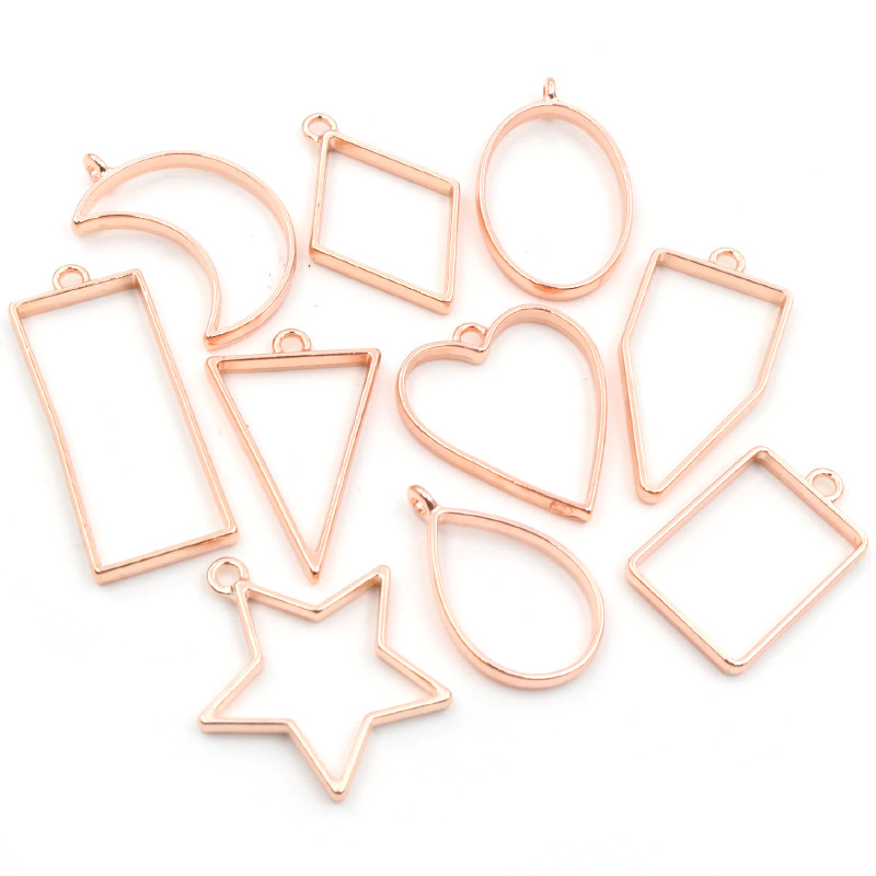 10pcs Geometric Figure Charm P - Metal Photo Panel ulasan dan harga