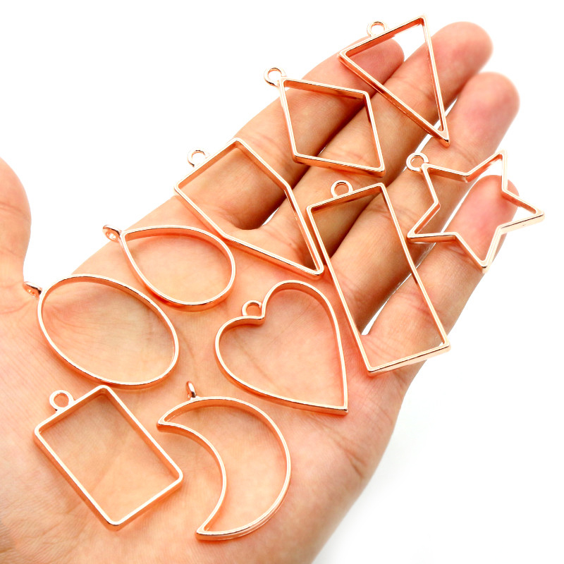 10pcs Geometric Figure Charm P - Metal Photo Panel ulasan dan harga