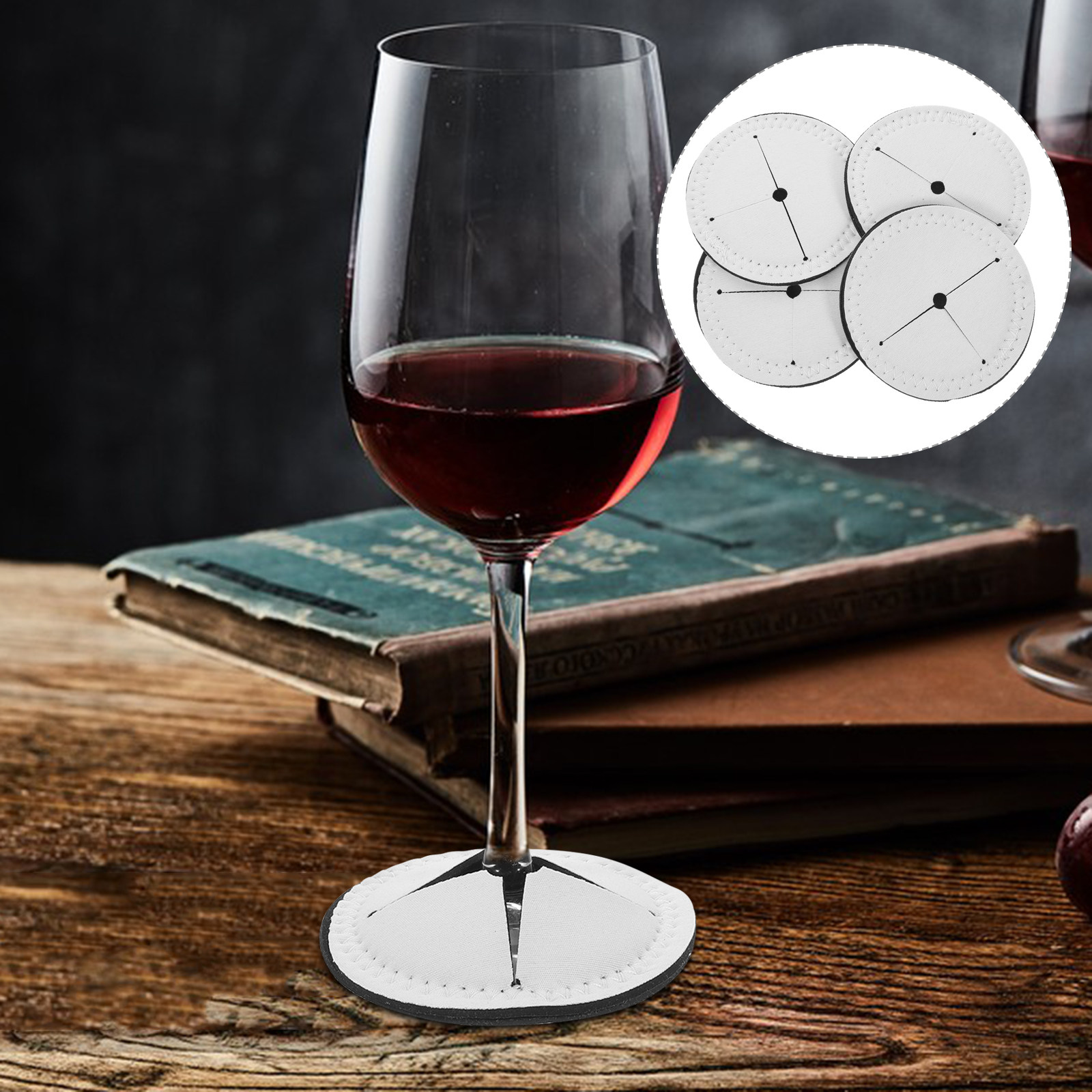 4Pcs Wine Cup Coasters Blank S - Coaster Sublimation Blank ulasan dan harga