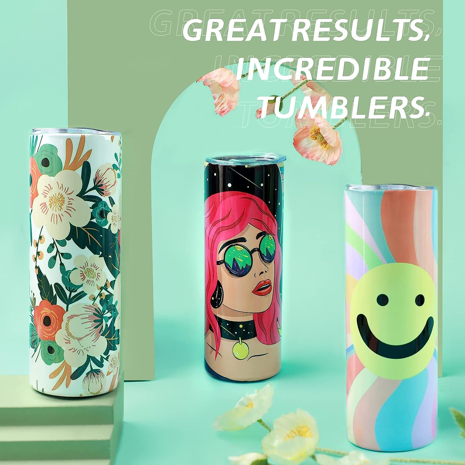 HTVRONT 8pcs Stainless 20 OZ S - Sublimation Mug White ulasan dan harga