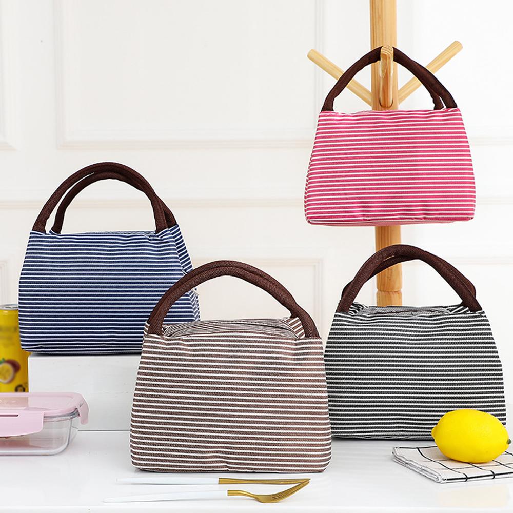 Striped Insulated Lunch Bag Po - Tote Bag Sublimation ulasan dan harga
