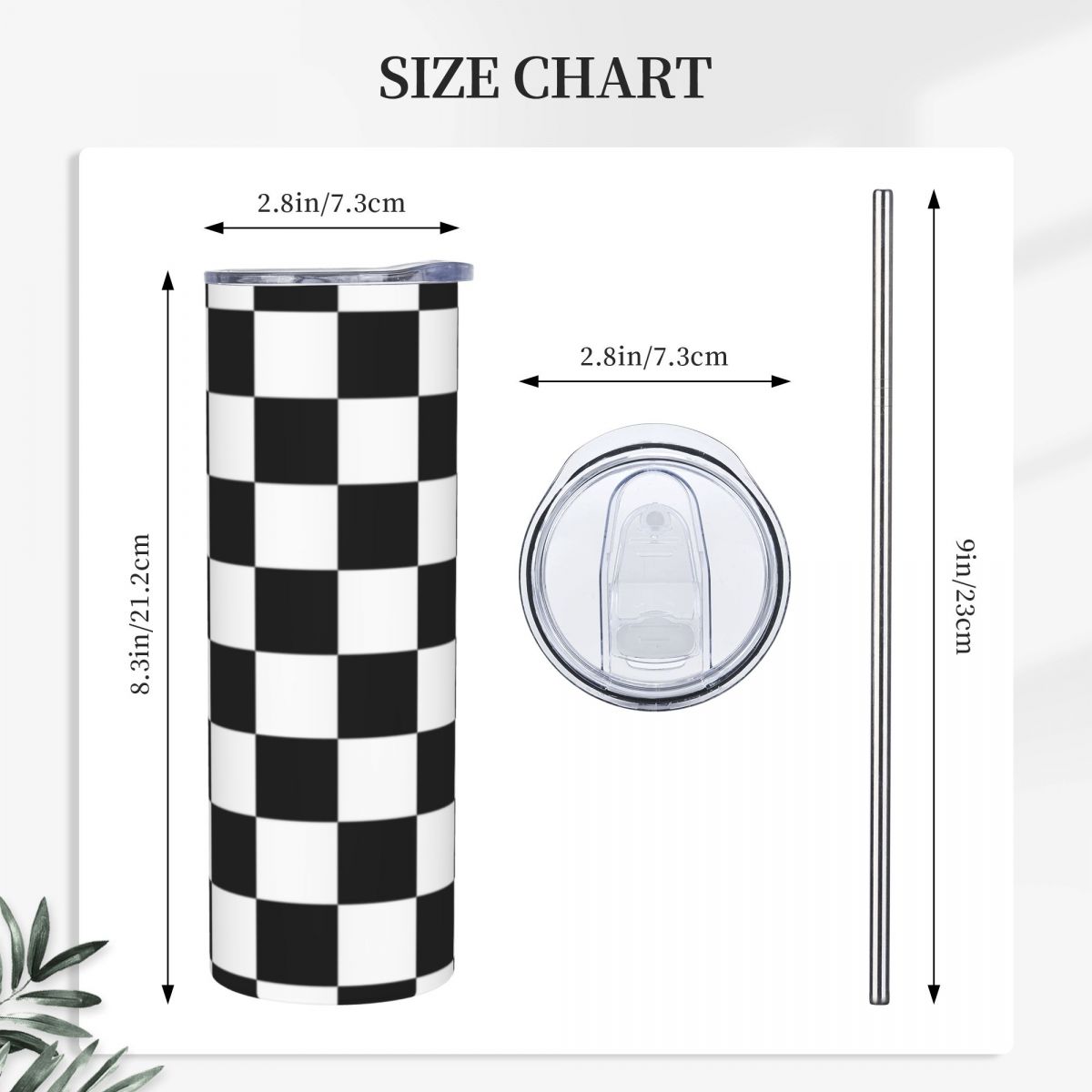 Black And White Checkerboard S - Tumbler 20Oz White ulasan dan harga