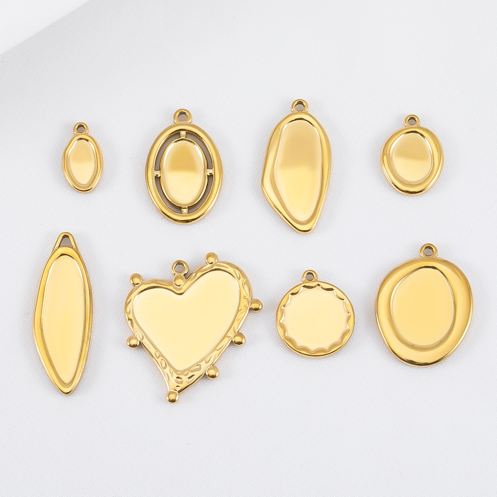 5pcs Stainless Steel Oval Hear - Metal Photo Panel ulasan dan harga