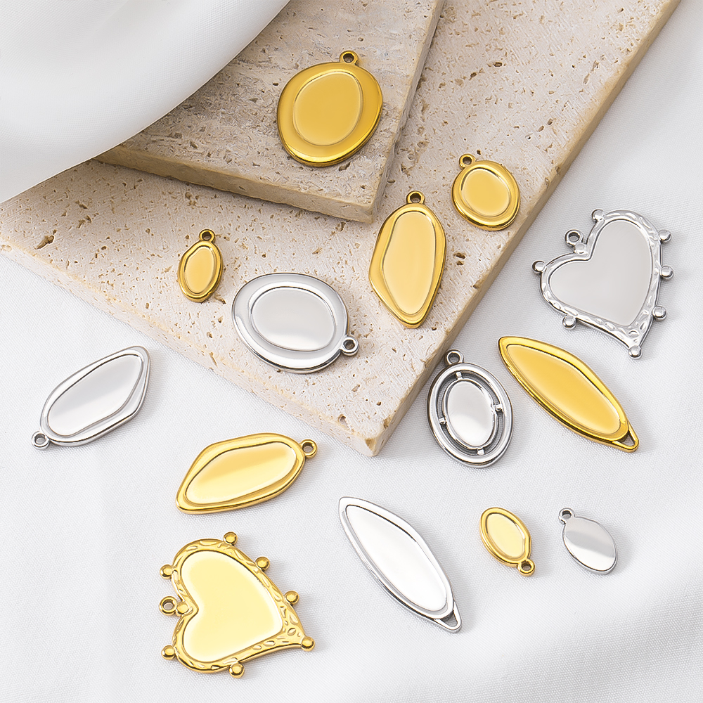 5pcs Stainless Steel Oval Hear - Metal Photo Panel ulasan dan harga