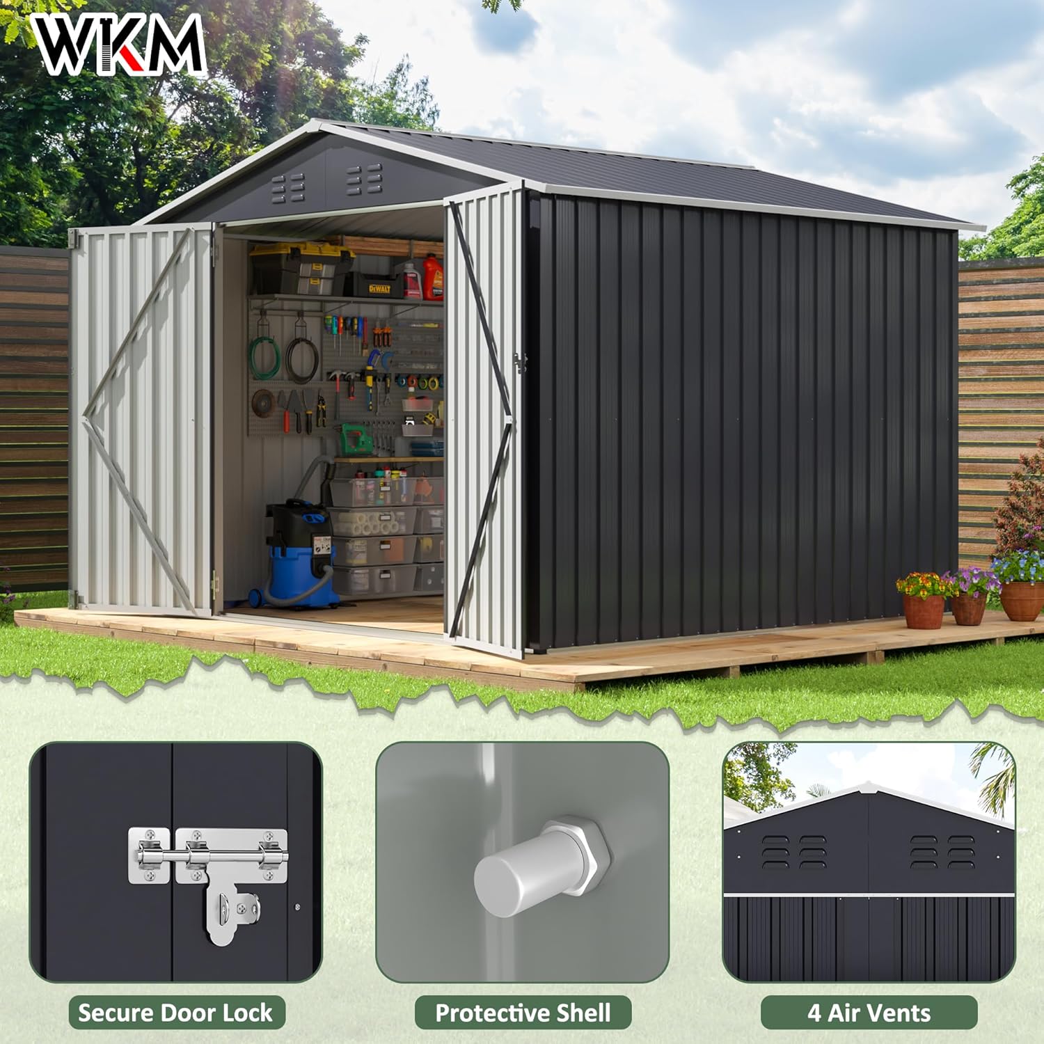 8x8 FT Outdoor Storage Shed, U - Metal Photo Panel ulasan dan harga